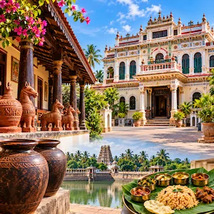 Chettinad Tamil Nadu heritage mansion with traditional architecture and historic cultural surroundings