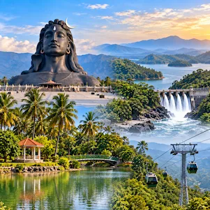 Coimbatore Tamil Nadu city with Western Ghats mountains and scenic urban landscape