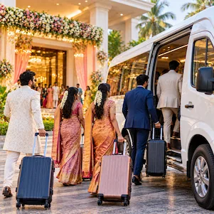 Event transportation service in South India with comfortable cars and group travel vehicles for weddings and special events