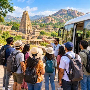 South India group tour with comfortable travel vehicles and scenic tourist destinations for family and group holidays.”