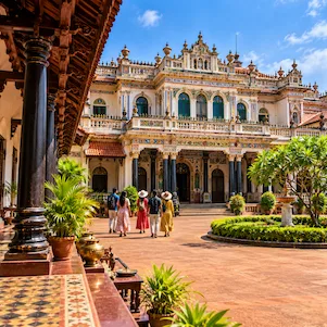 Karaikudi Tamil Nadu Chettinad heritage mansion with traditional architecture and cultural surroundings