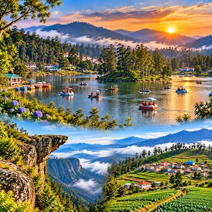 Kodaikanal Tamil Nadu hill station with misty mountains, Kodaikanal Lake and lush green forests