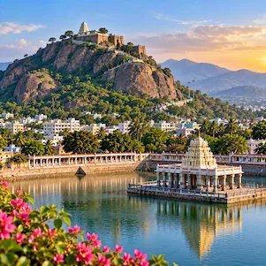 Salem Tamil Nadu city with scenic Yercaud hills and lush green landscape in the background